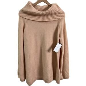 Fever Peach Pink Cowl Neck Sweater Size XL New